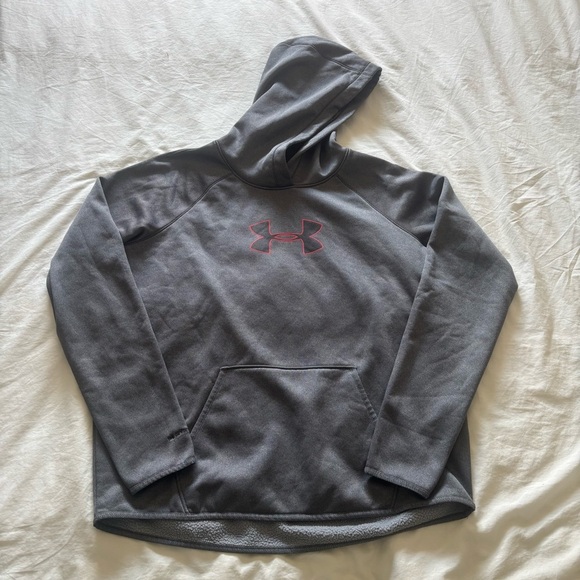 Under Armour Cold Gear Gray Hoodie Loose Sweatshirt Size L Style 1288356 - Picture 2 of 7
